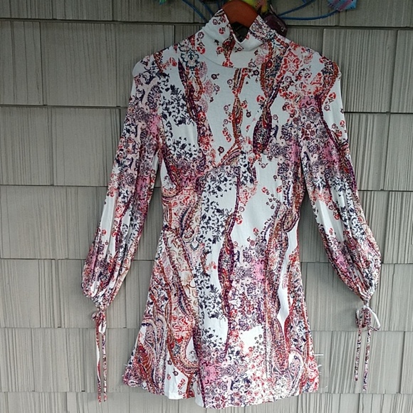 SOLD🌼FREE PEOPLE All Dolled Up Paisley Mini Dress - Picture 2 of 8